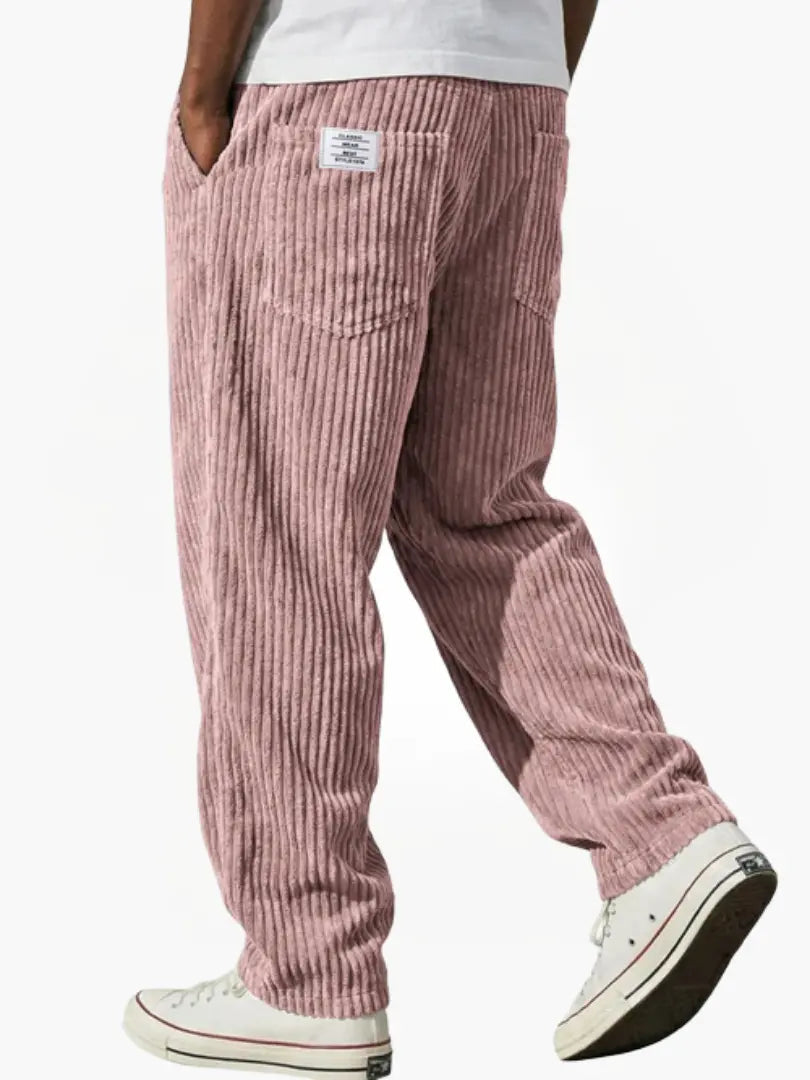 Men's Relaxed Fit Corduroy Straight-Leg Trousers