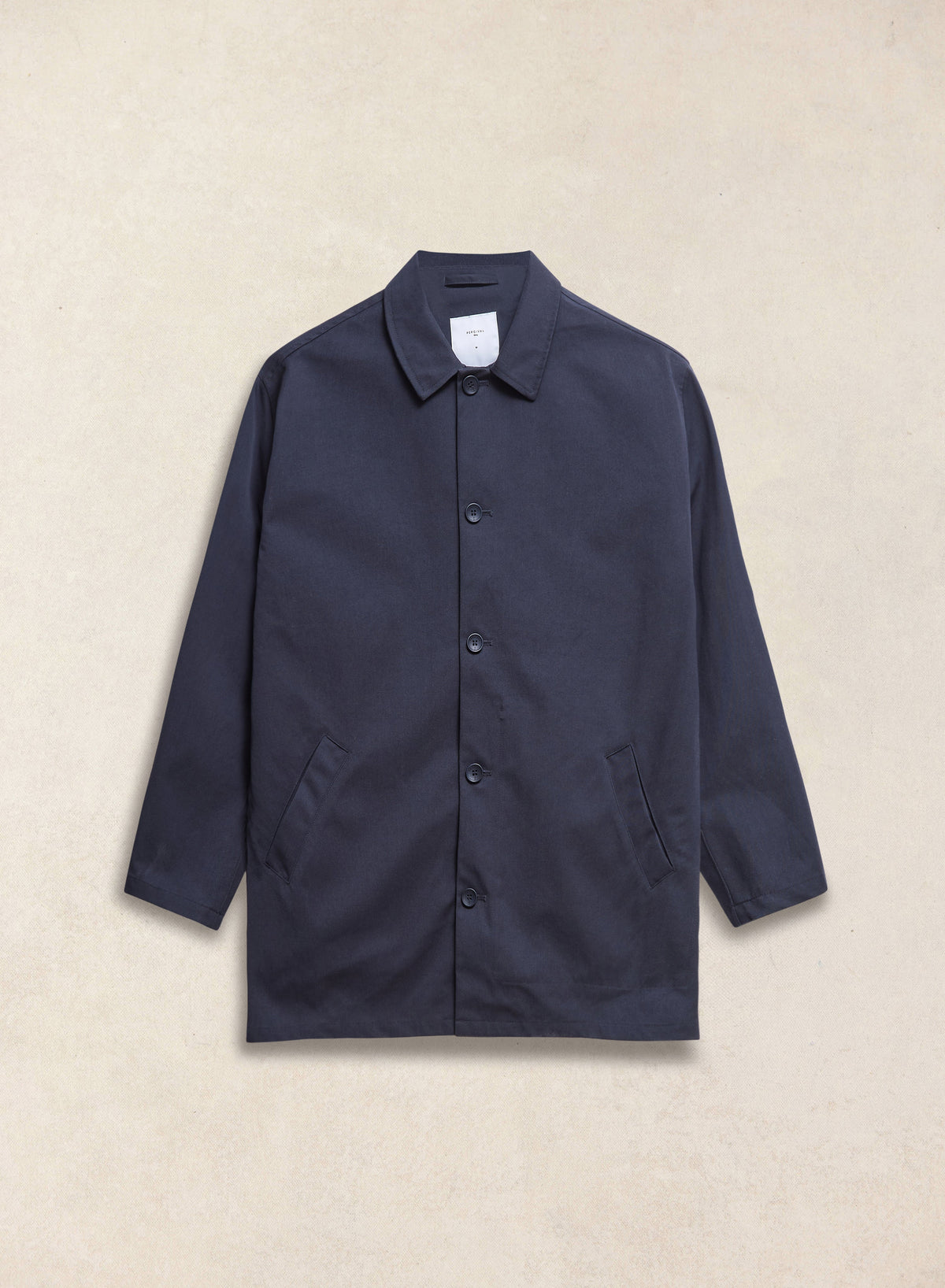 Men's Casual Trench Coat with Button Closure