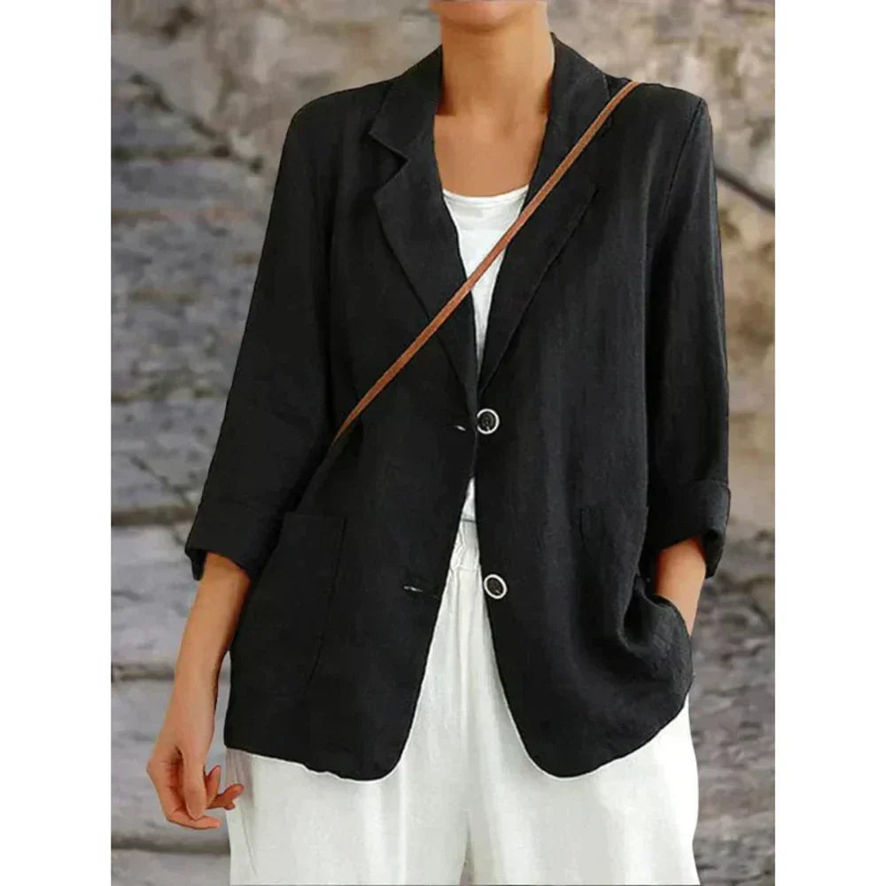 Stylish Lightweight Women's Blazer with Rolled Sleeves