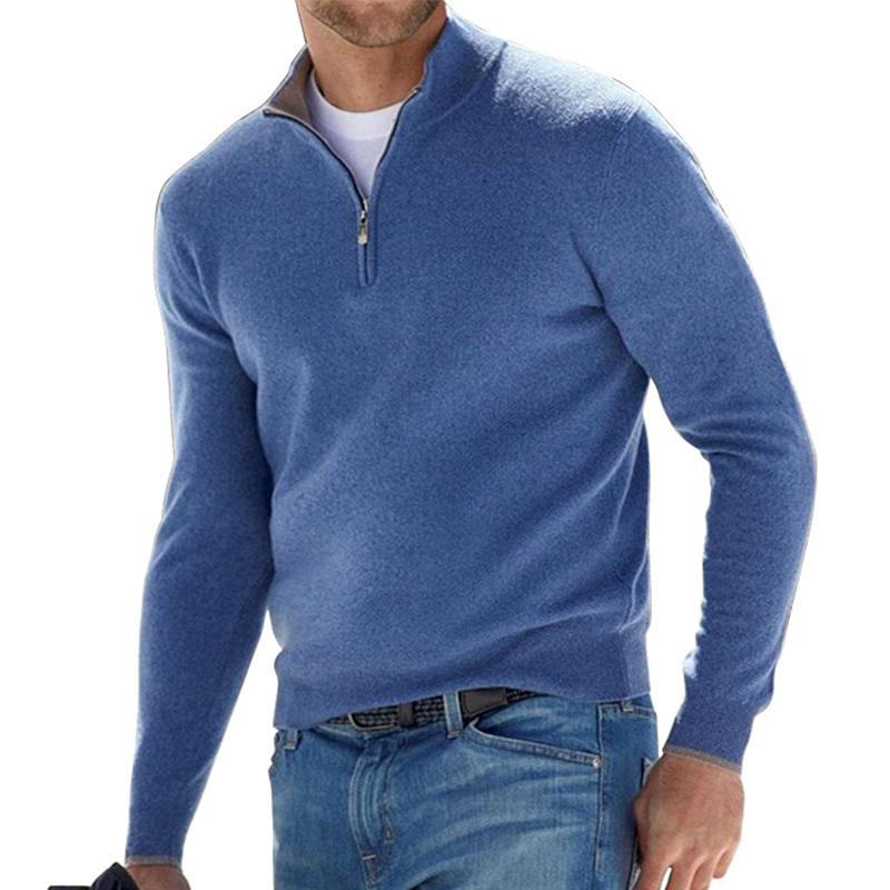Men's Quarter-Zip Knit Pullover Sweater