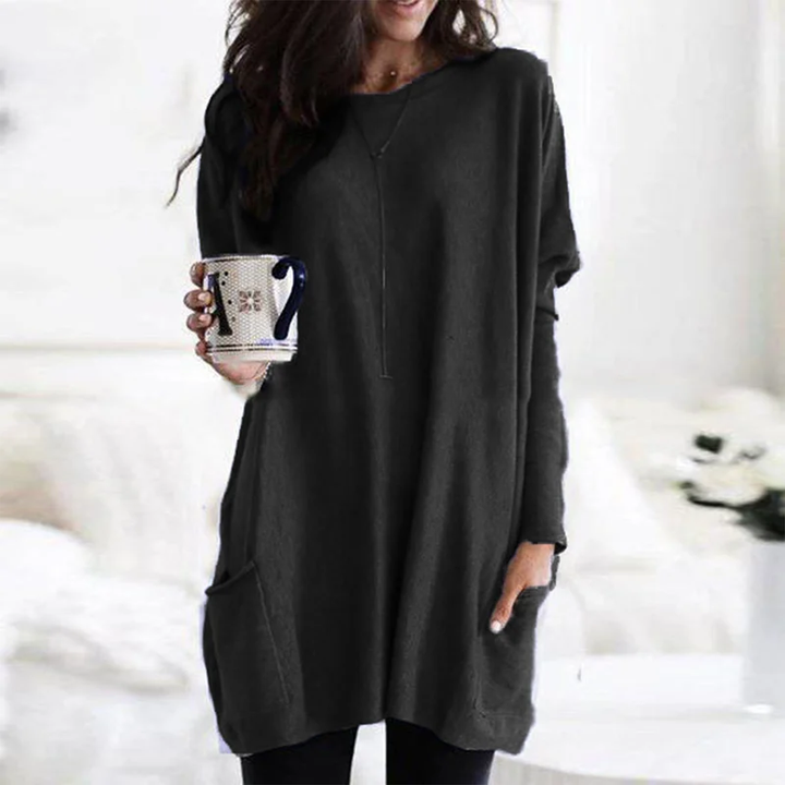 Stylish Women's Oversized Tunic with Practical Pockets