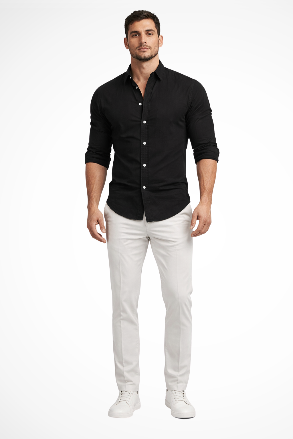 Men's Loose Fit Long Sleeve Casual Shirt