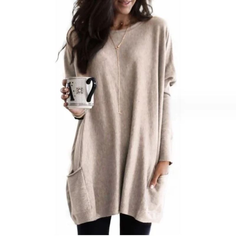 Stylish Women's Oversized Tunic with Practical Pockets