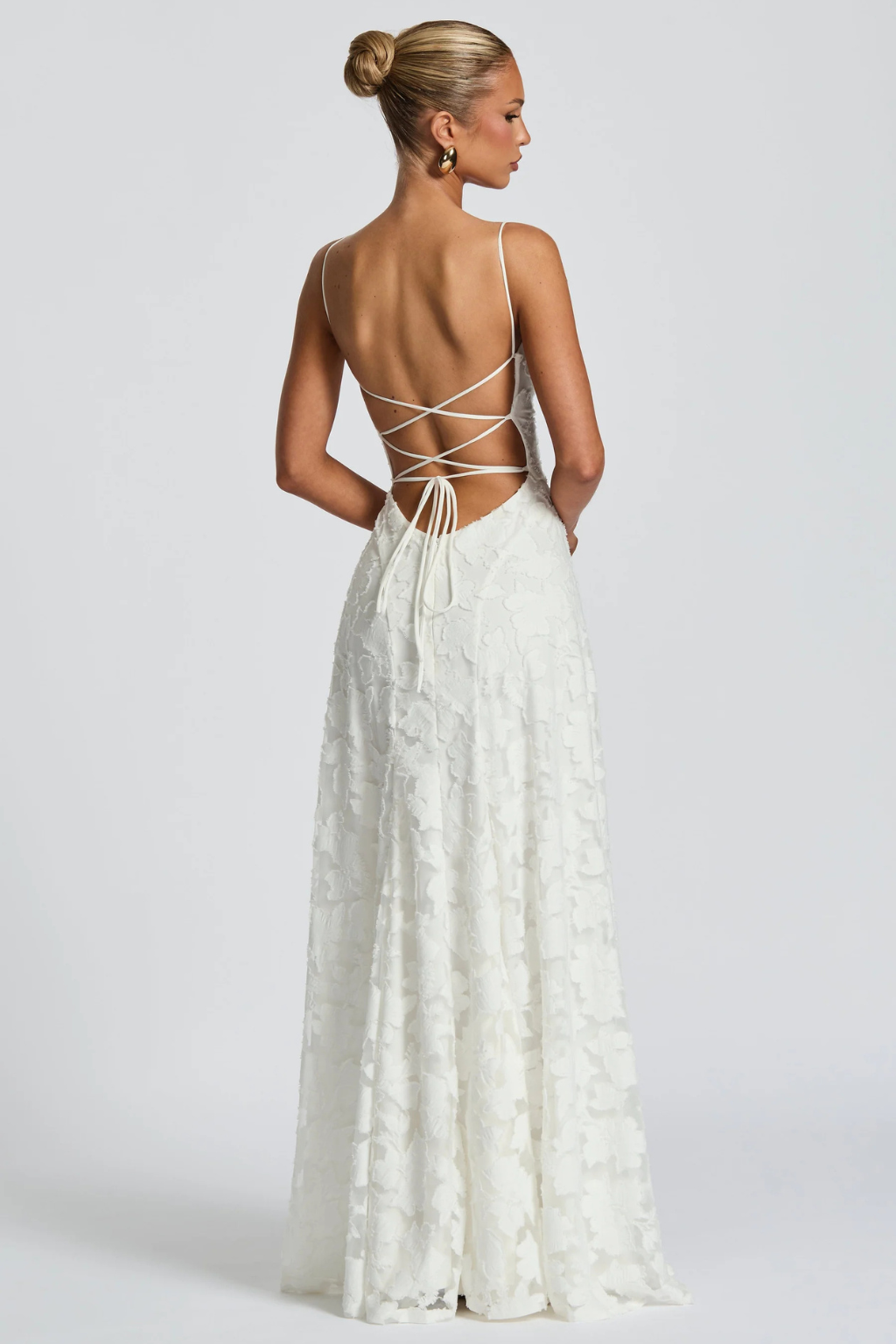 Women’s Strapless Lace Mermaid Evening Gown with Open Back