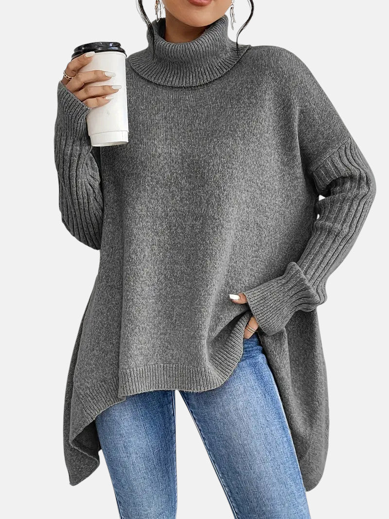 Women's Oversized Batwing Sleeves Turtleneck Sweater