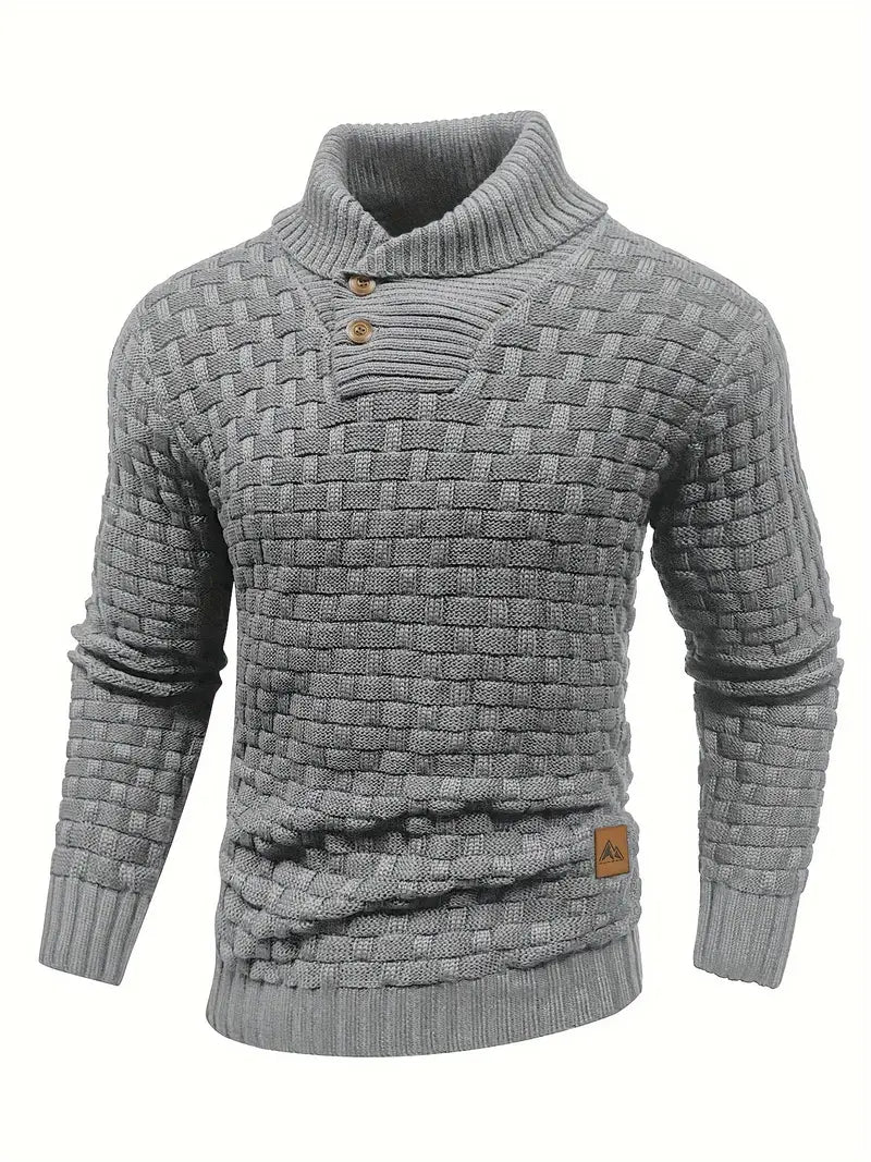 Men's Textured Half-Zip Knit Sweater