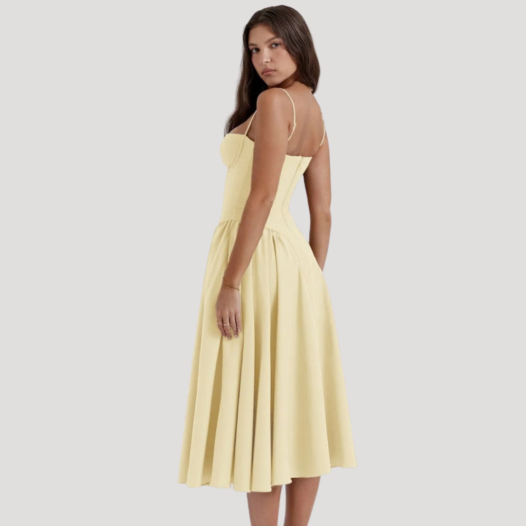 Women's Corset Bodice Midi Dress