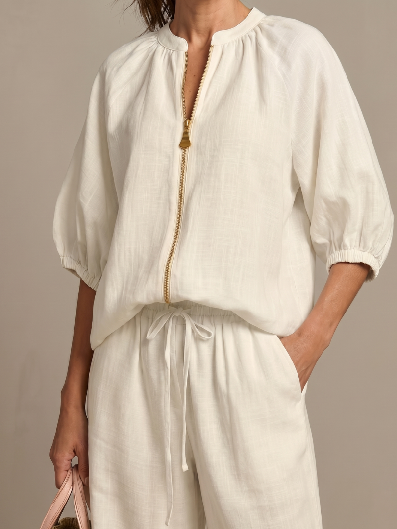Women's Relaxed Zip-Up Two-Piece Set