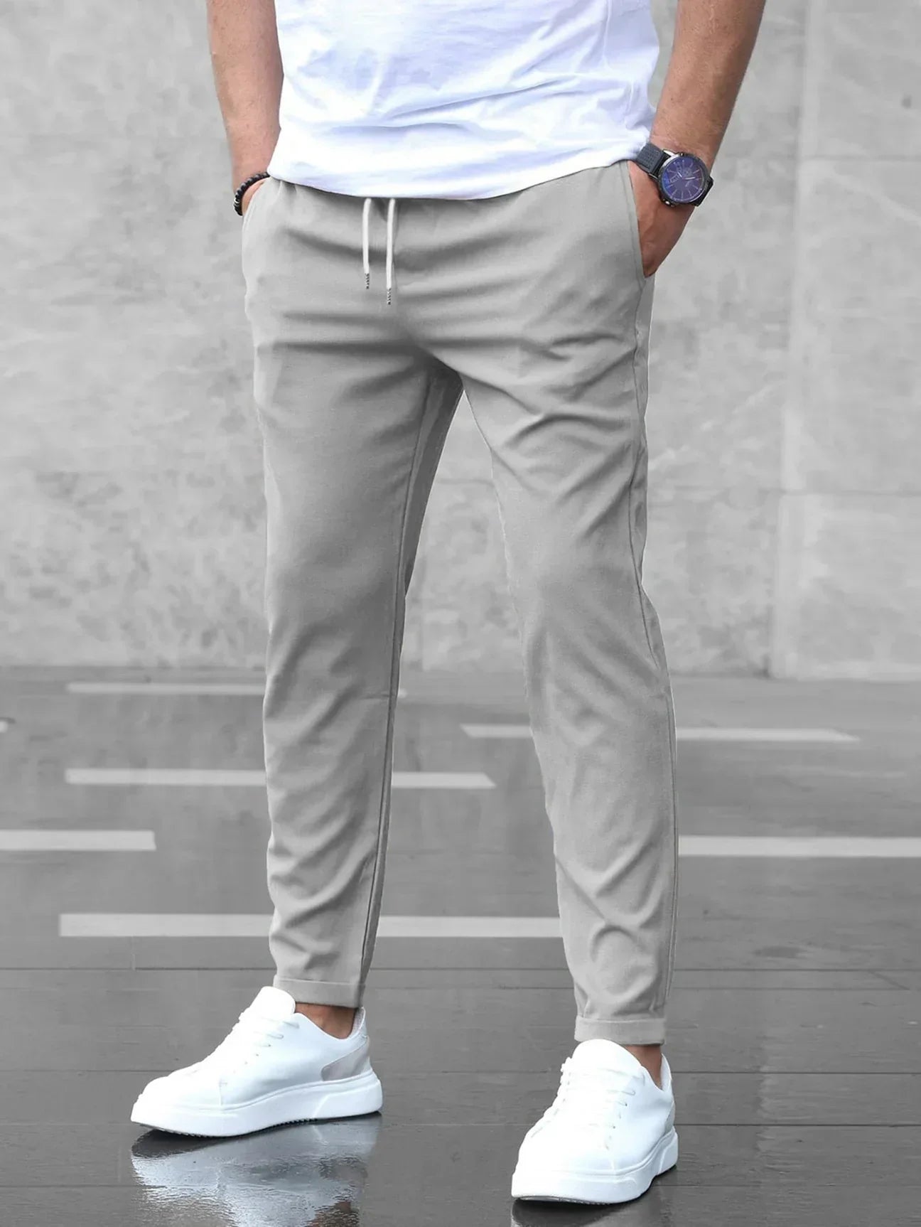 Men's Slim Fit Jogger Pants with Drawstring Waist
