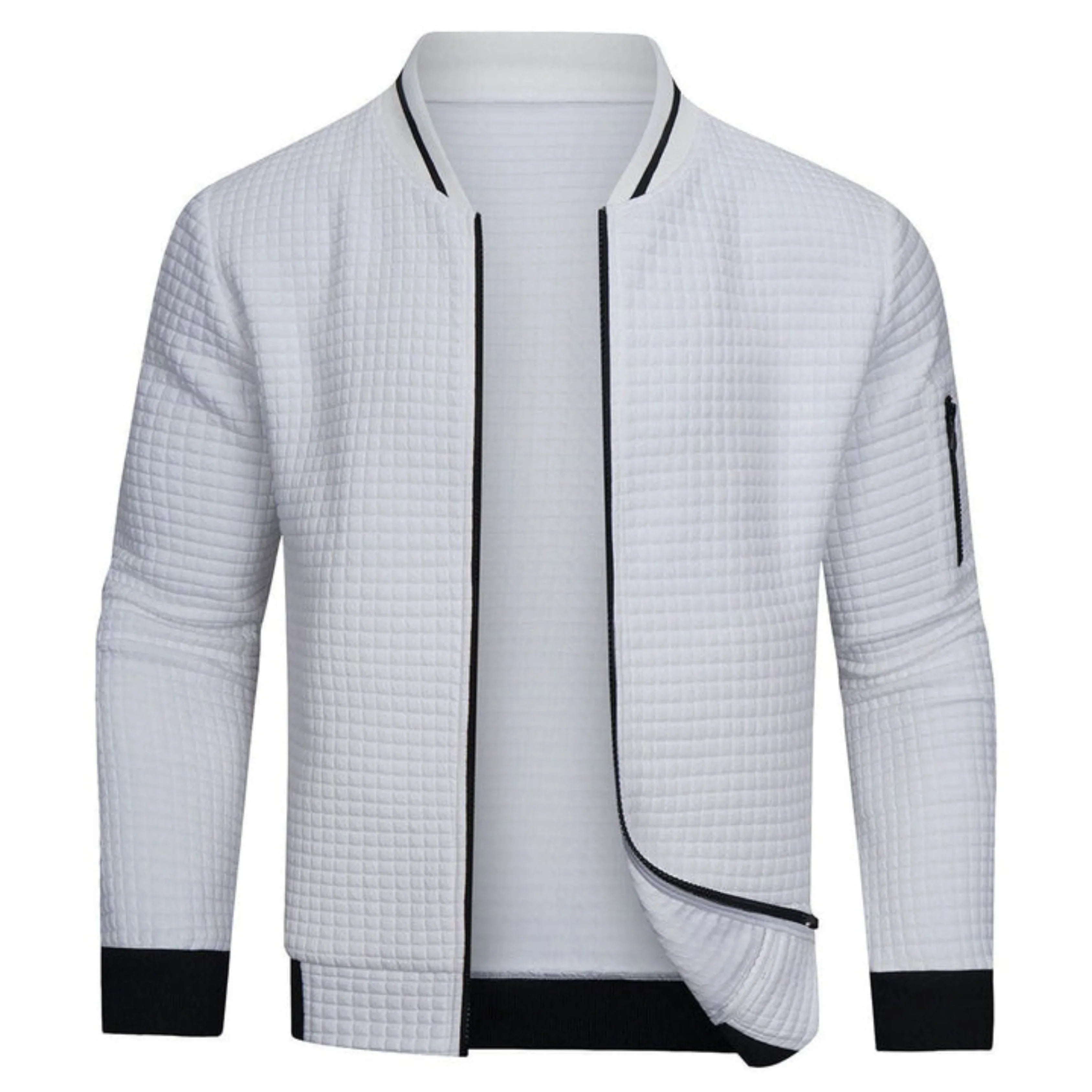 Men's Monochrome Check Bomber Jacket