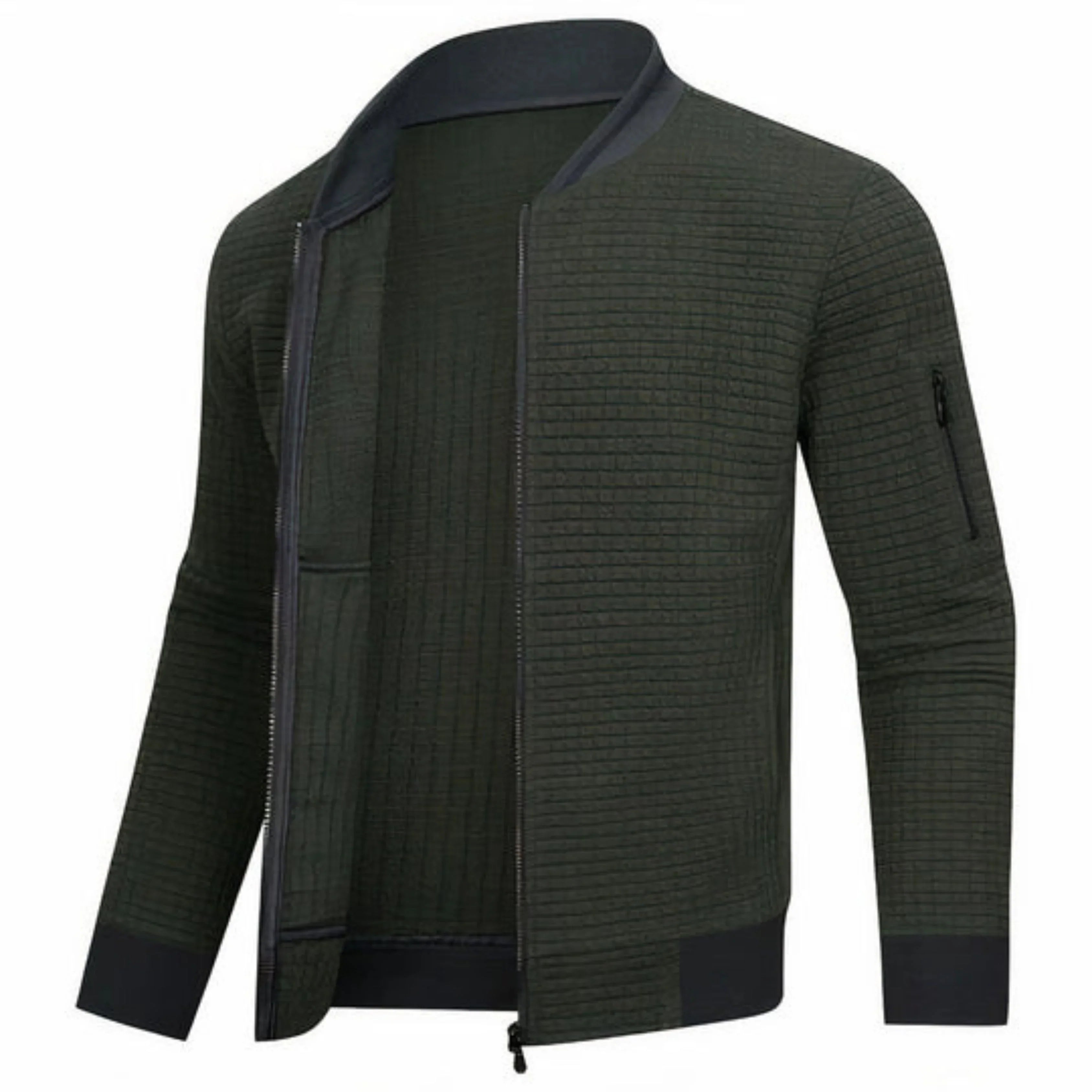 Men's Monochrome Check Bomber Jacket
