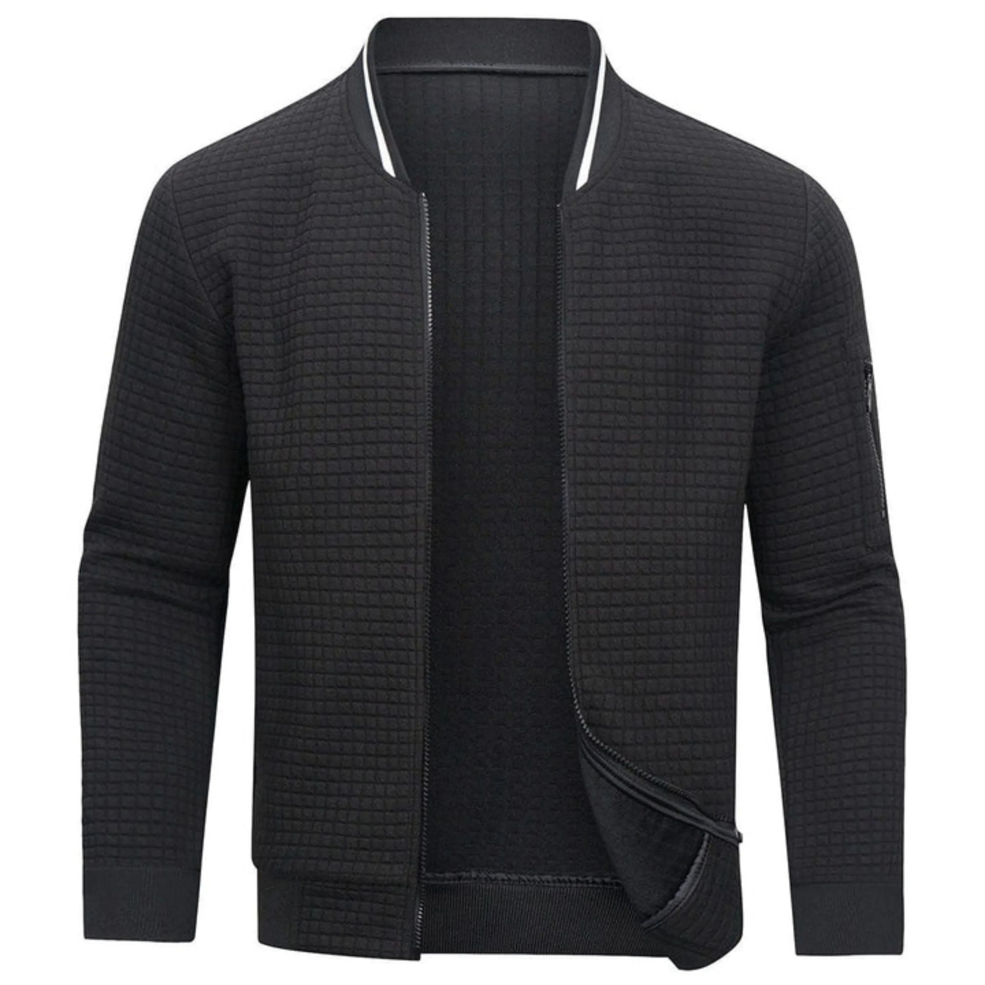 Men's Monochrome Check Bomber Jacket