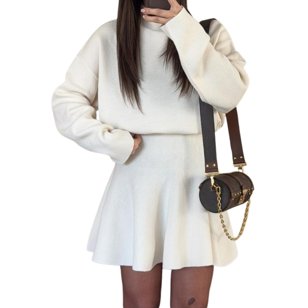 Women's Half-High Neck Knit Sweater Dress