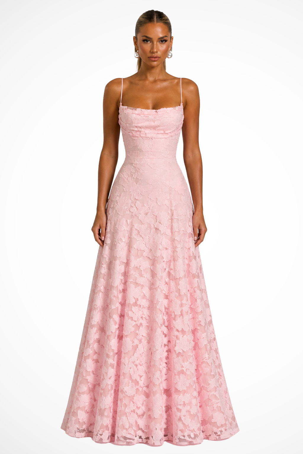 Women’s Strapless Lace Mermaid Evening Gown with Open Back