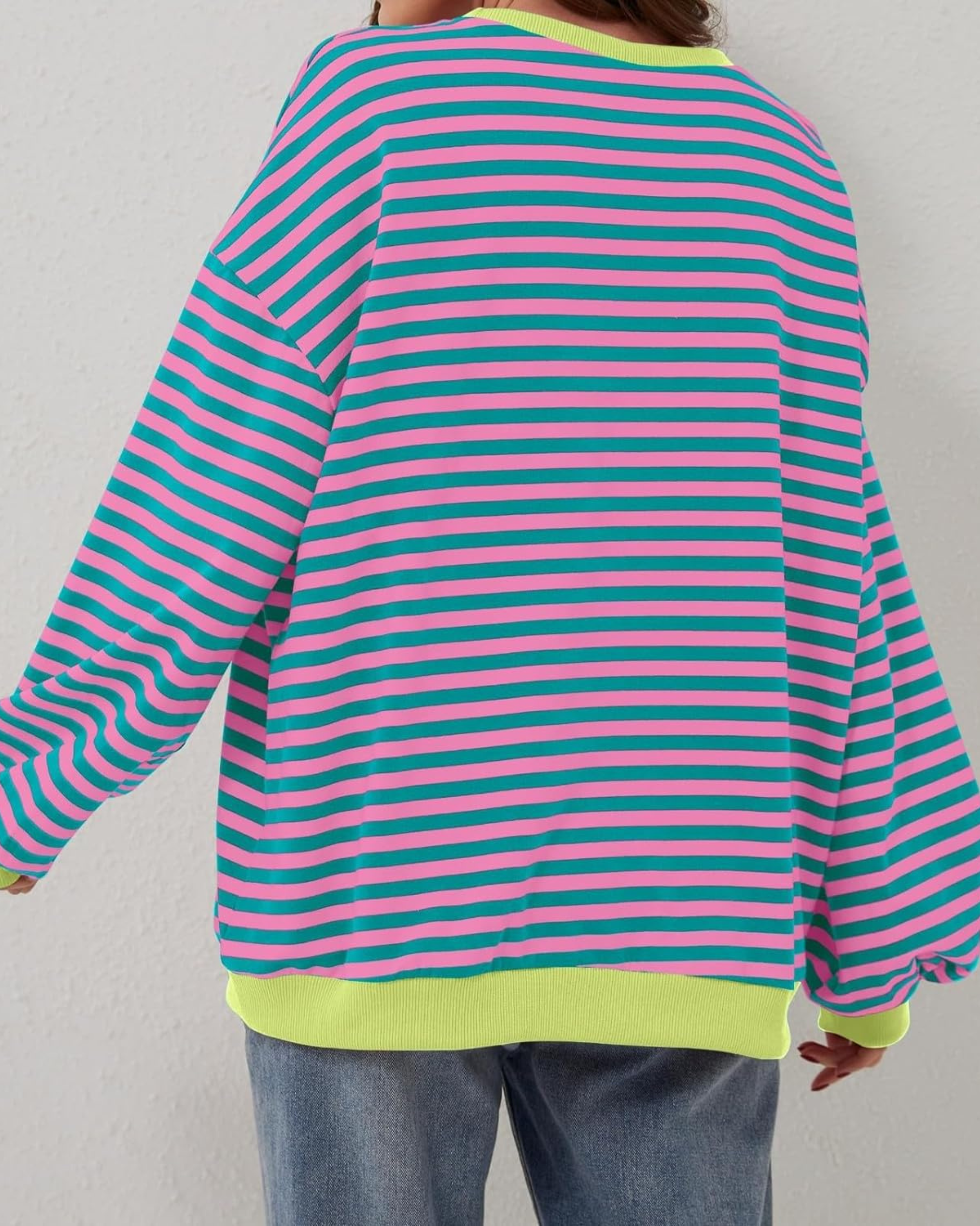 Women's Striped Long Sleeve Pullover Sweater