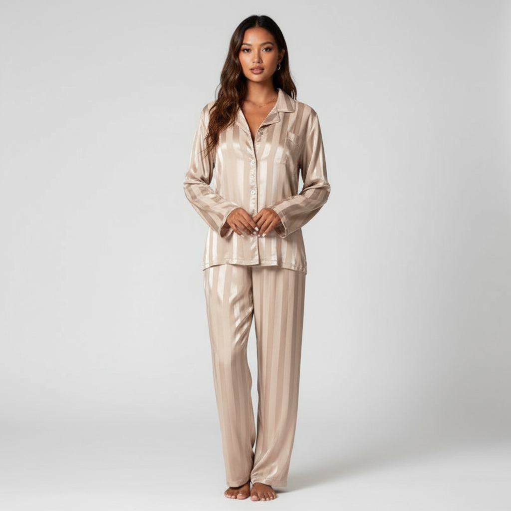 Women’s Satin Pajama Sleepwear Lounge Set