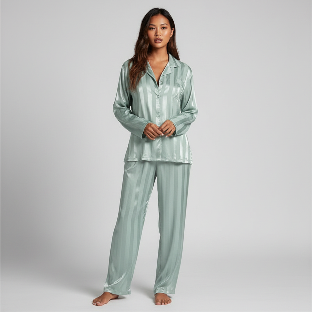 Women’s Satin Pajama Sleepwear Lounge Set