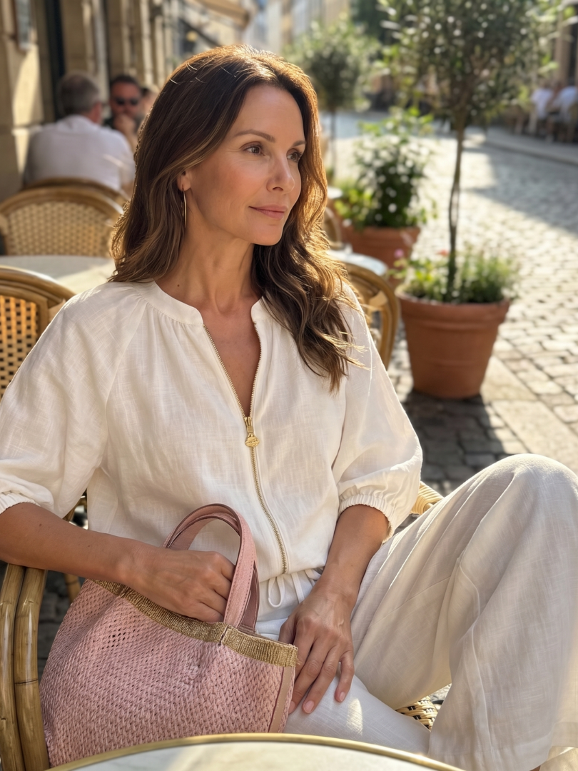 Women's Relaxed Zip-Up Two-Piece Set