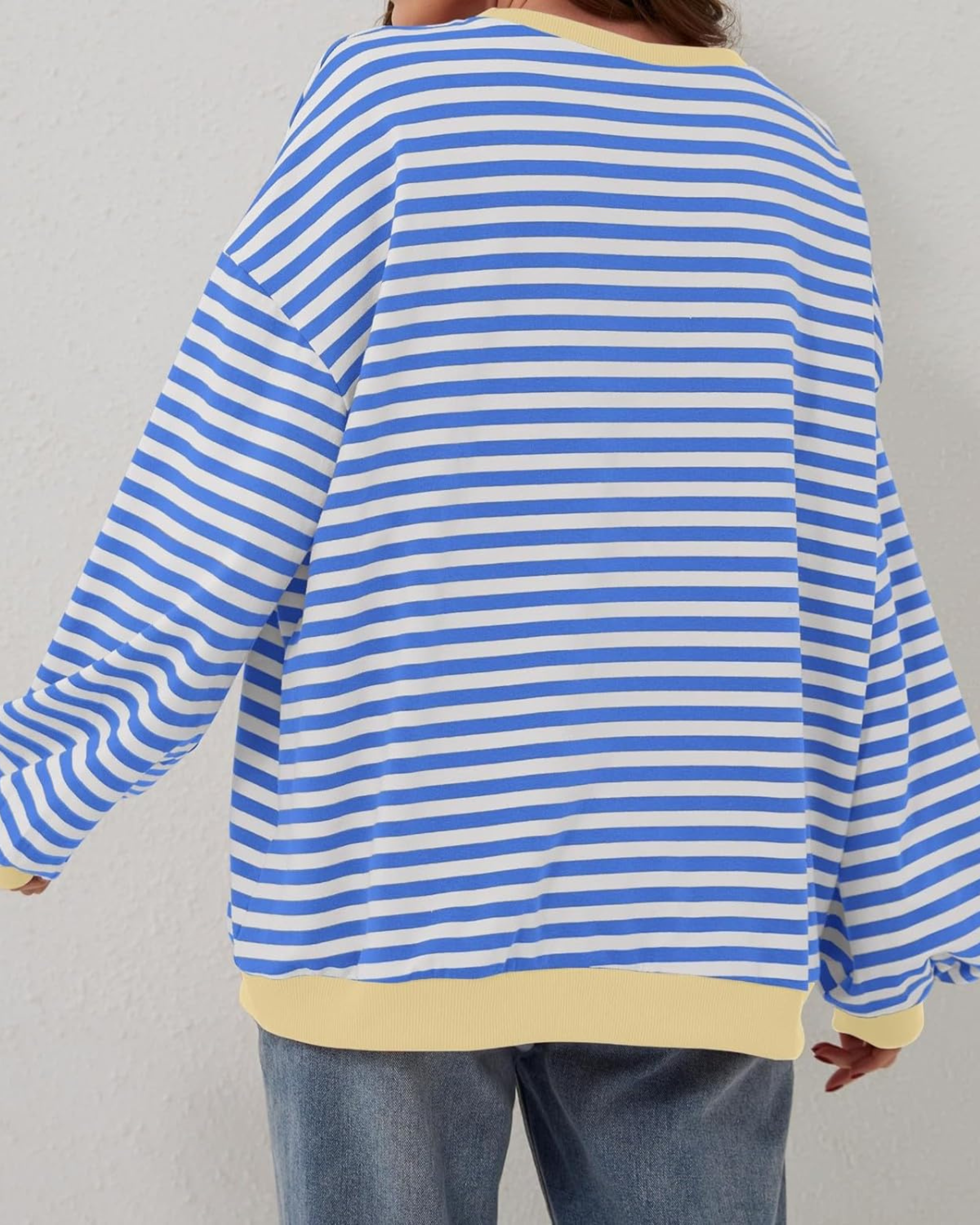 Women's Striped Long Sleeve Pullover Sweater