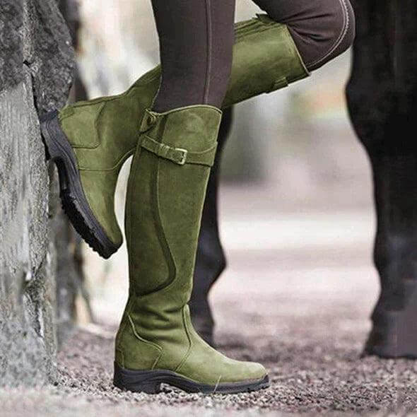Women’s Buckle Detail Knee-High Riding Boots