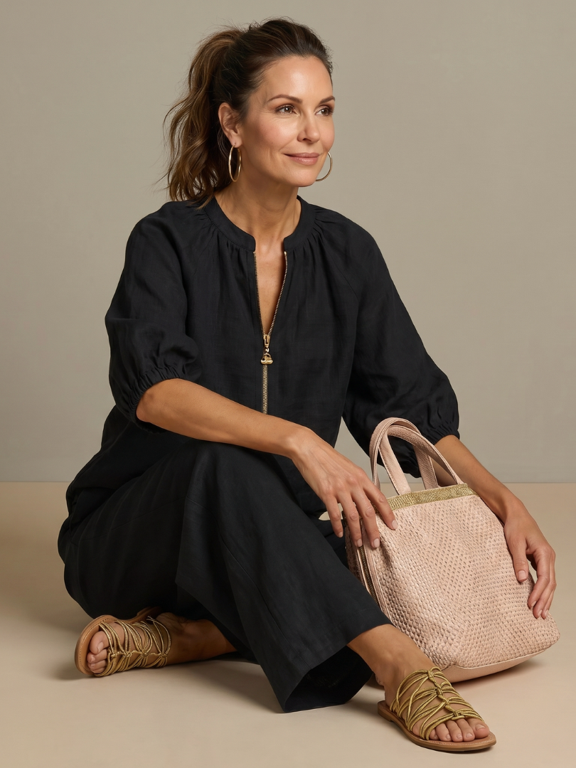 Women's Relaxed Zip-Up Two-Piece Set