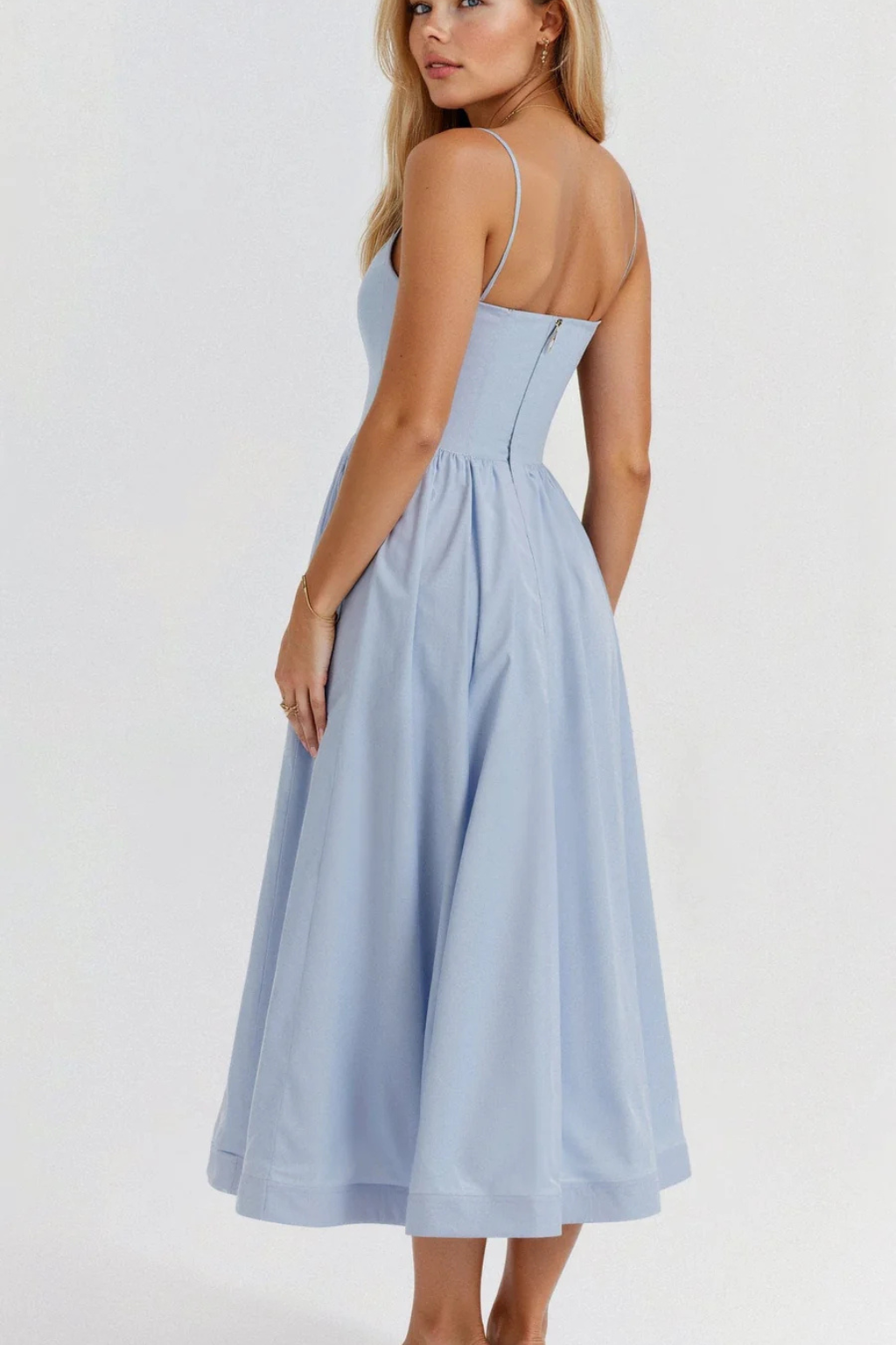 Sleeveless Midi Dress for Women with Flowy Feminine Silhouette