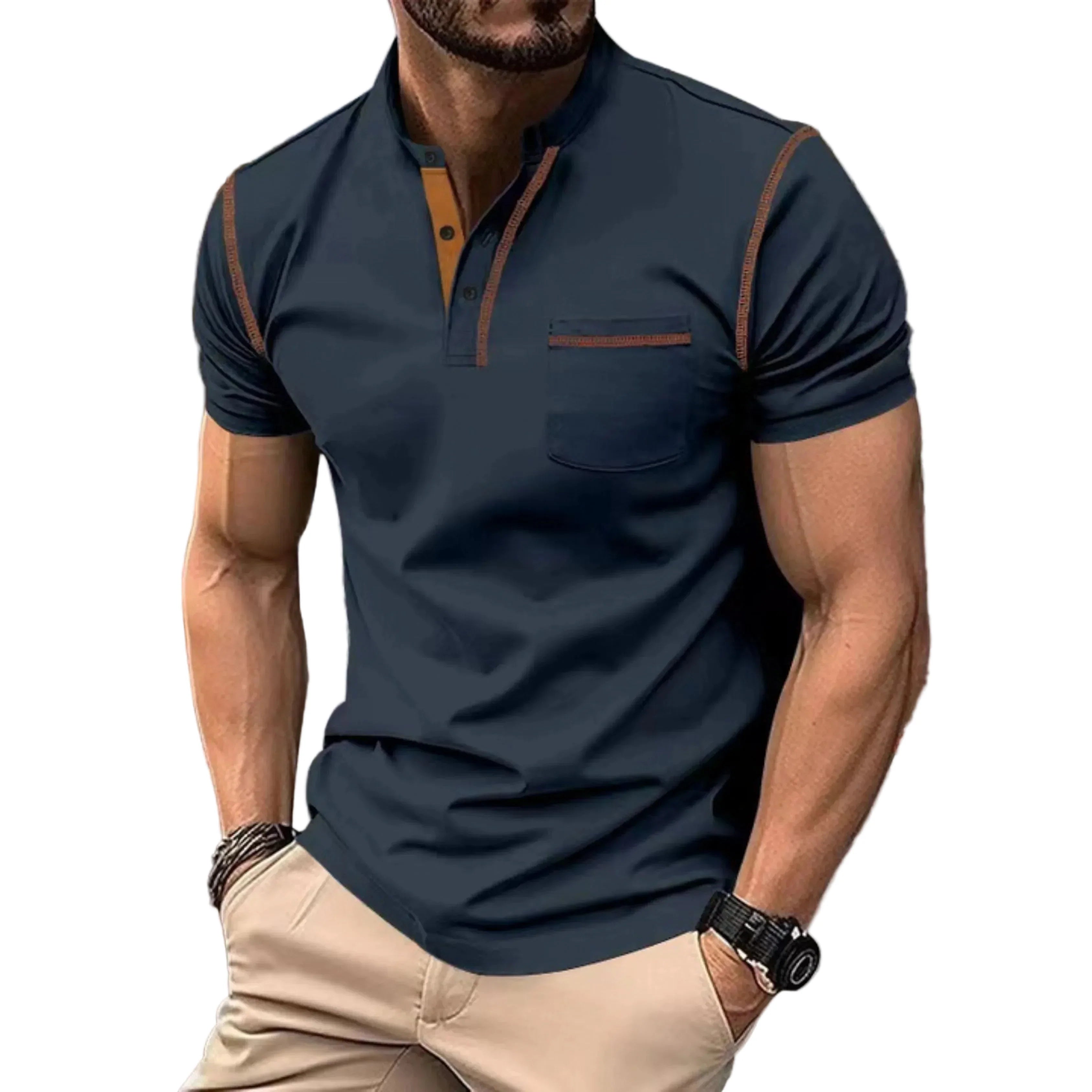 Men's Classic Structured Polo Shirt with Balanced Fit