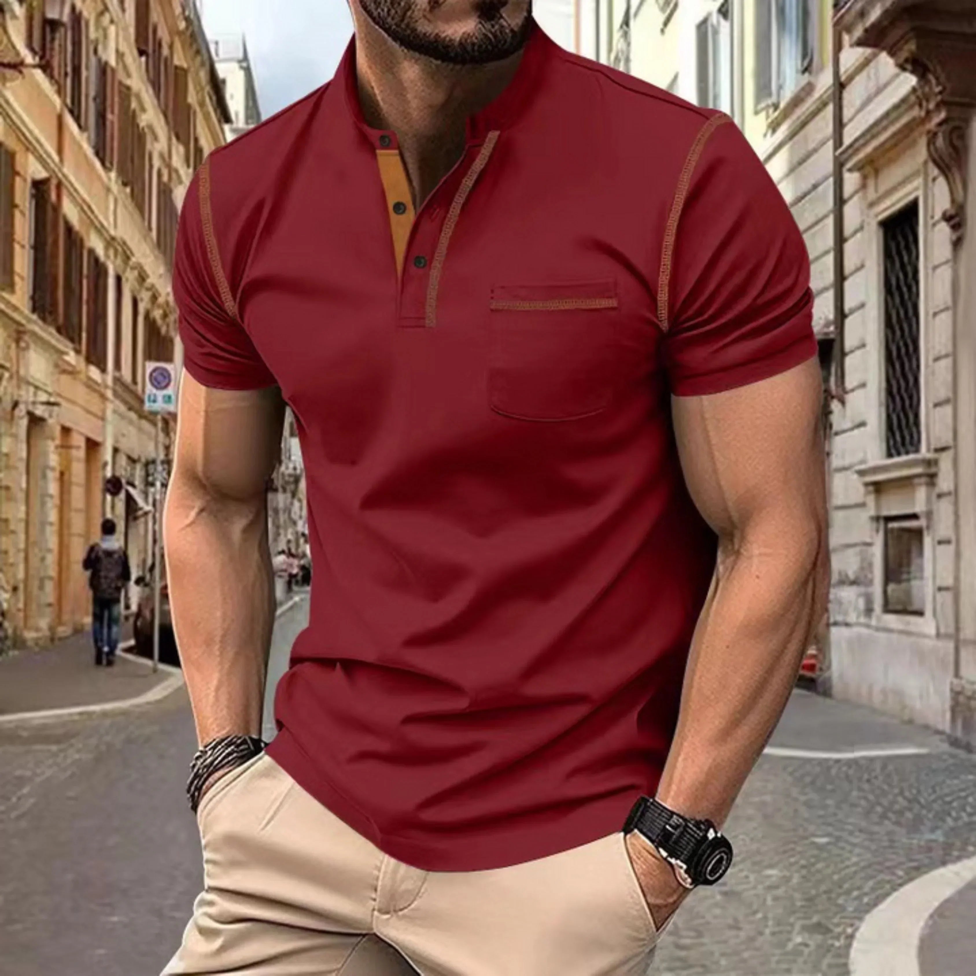 Men's Classic Structured Polo Shirt with Balanced Fit