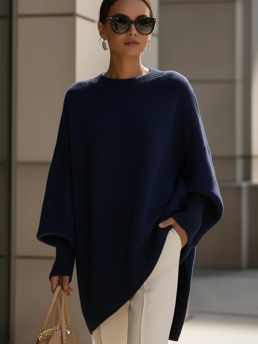 Women's Oversized Knit Poncho Sweater