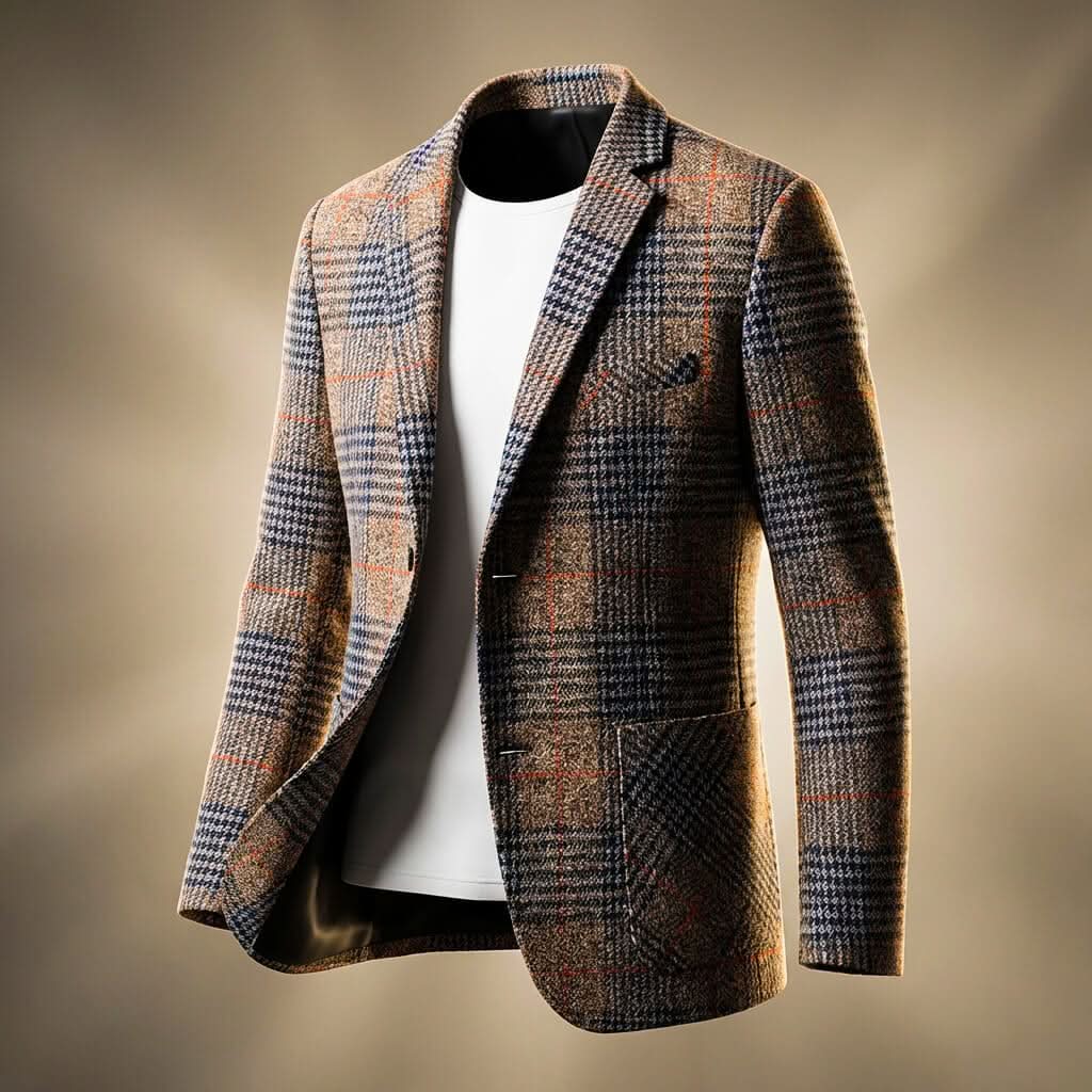 Women's Tailored Wool Houndstooth Blazer