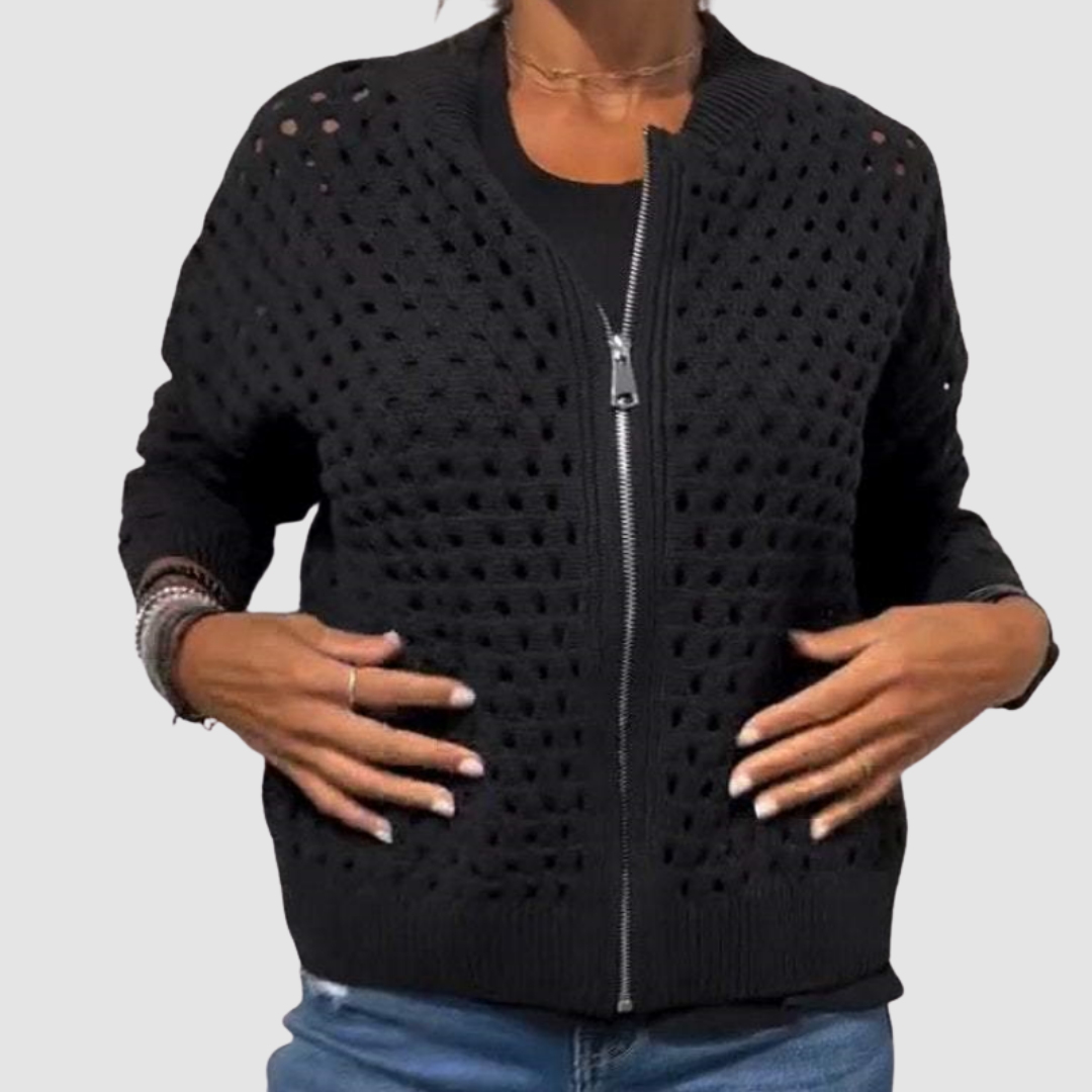 Women's Relaxed Fit Crochet Knit Cardigan