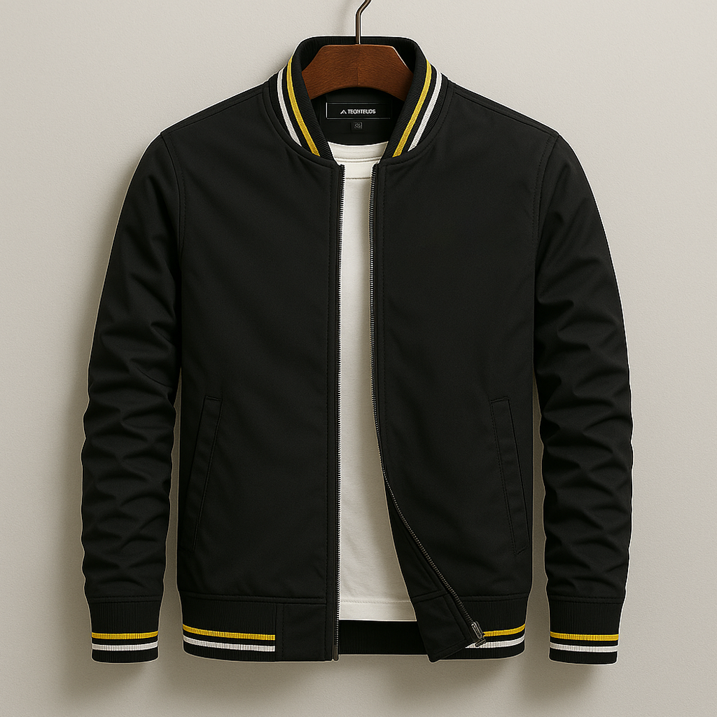 Women's Vintage Stripe Ribbed Bomber Jacket