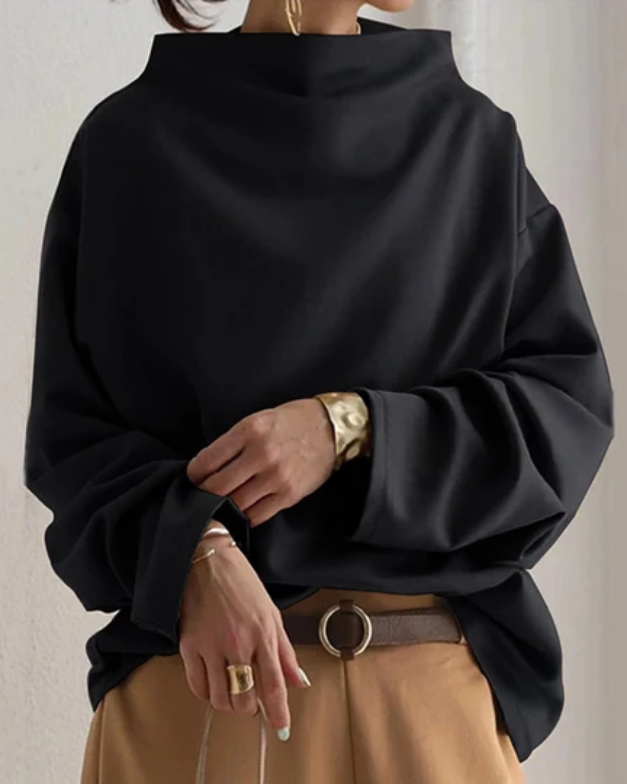 Women's Oversized Mock Neck Sweatshirt