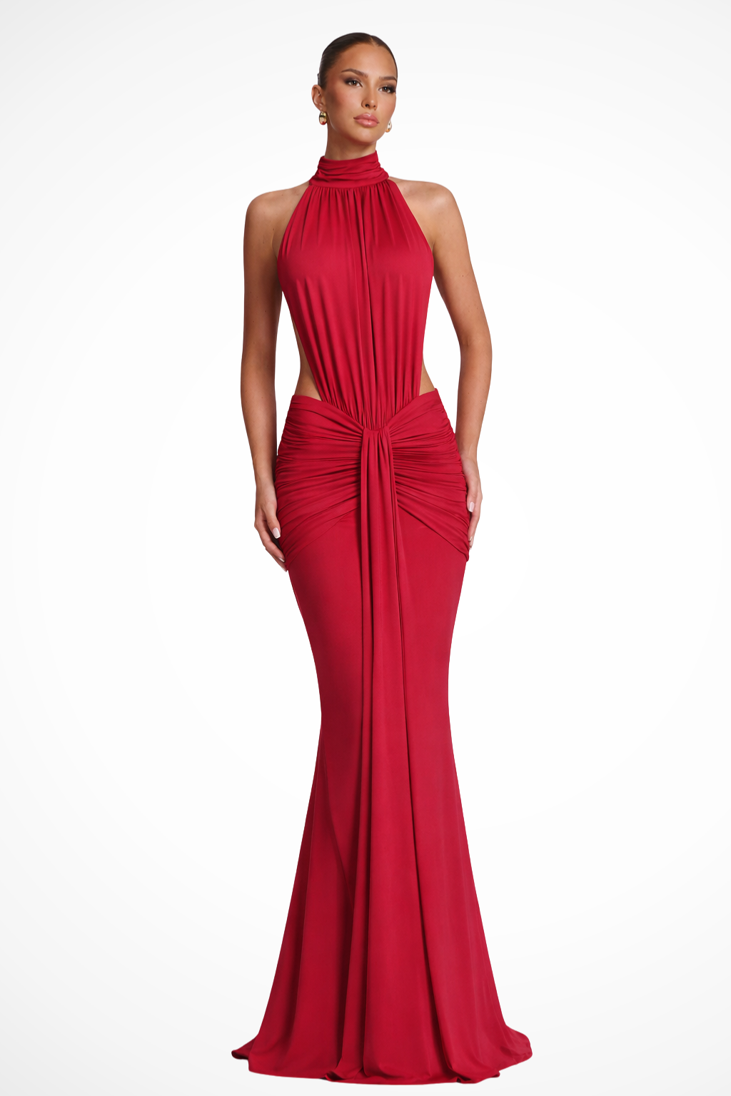 Women’s Backless Halter Maxi Dress for Evening Glamour