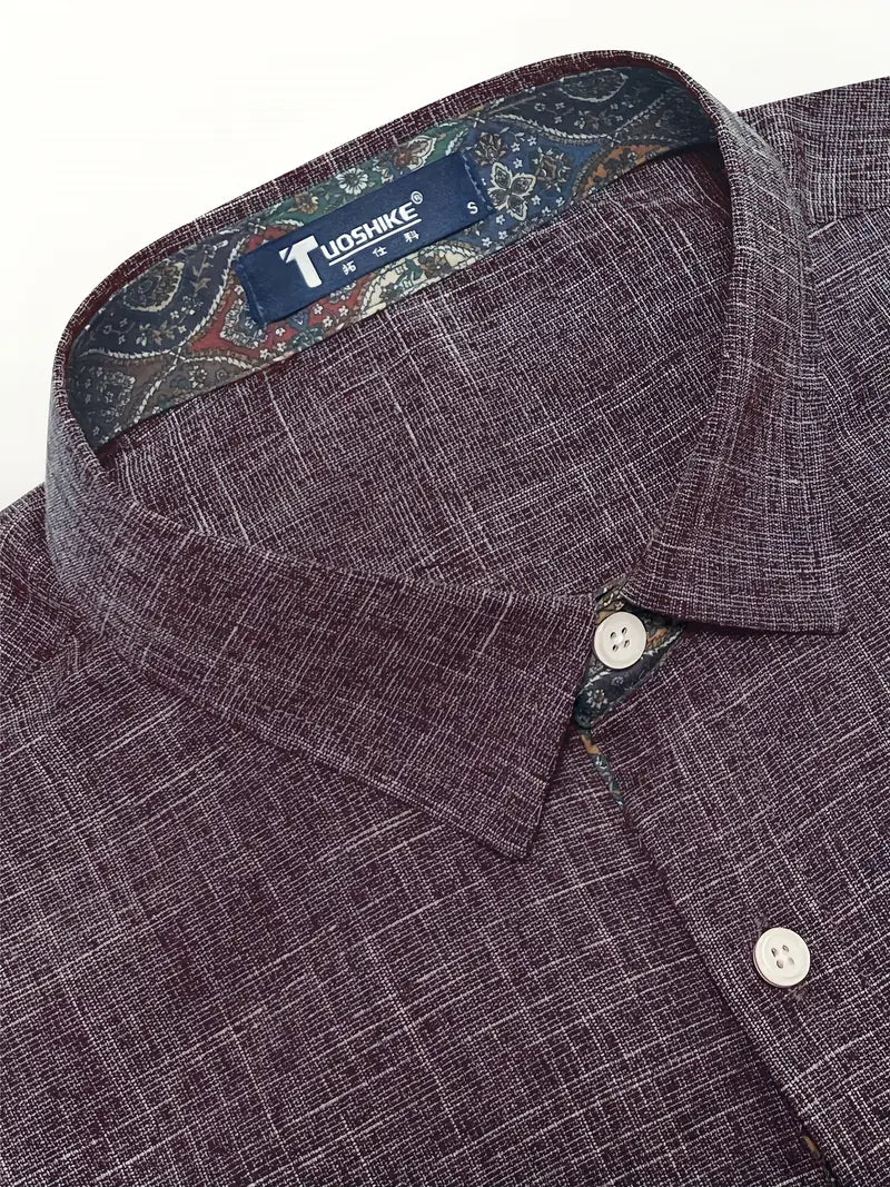 Men's Tailored Button-Up Shirt with Contrast Details