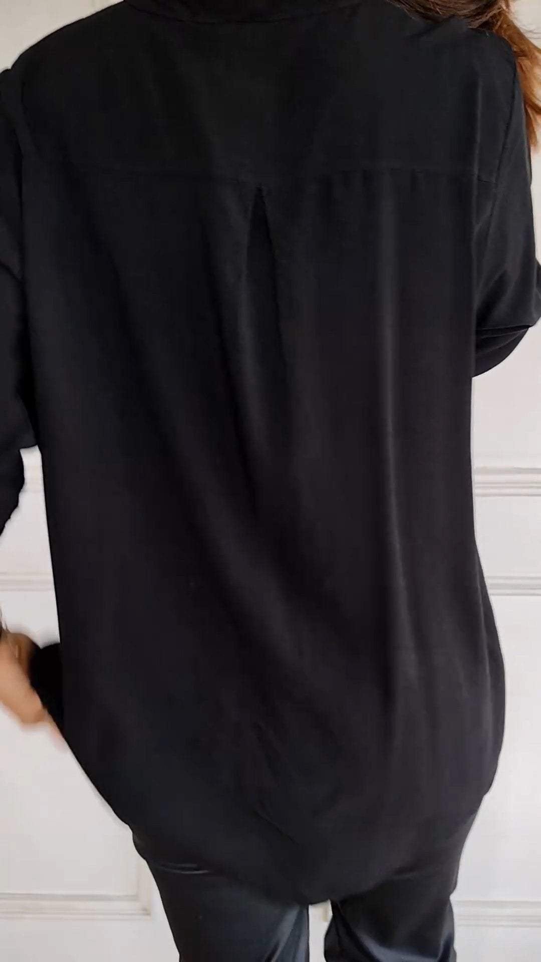 Women's Sequin Pocket Button-Up Blouse