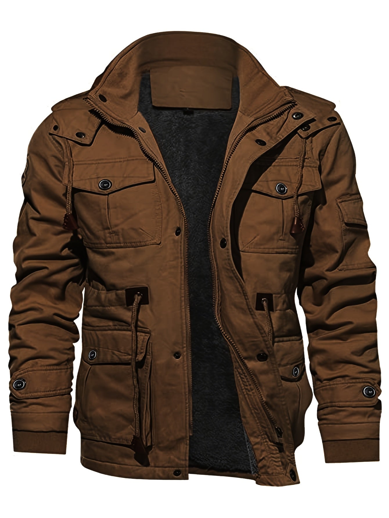 Men's Multi-Pocket Hooded Utility Jacket