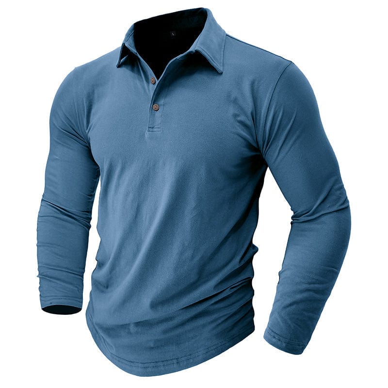 Men's Long-Sleeve Stretch Polo Shirt