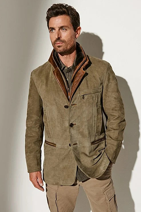 Men's Casual Button Front Classic Blazer