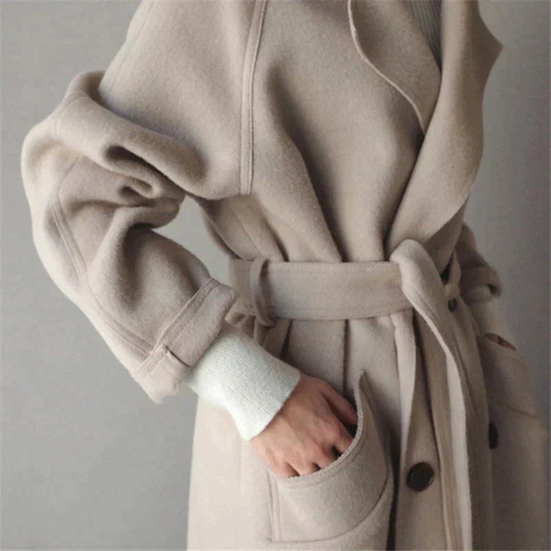 Stylish Long Trench Coat with Luxurious Finish