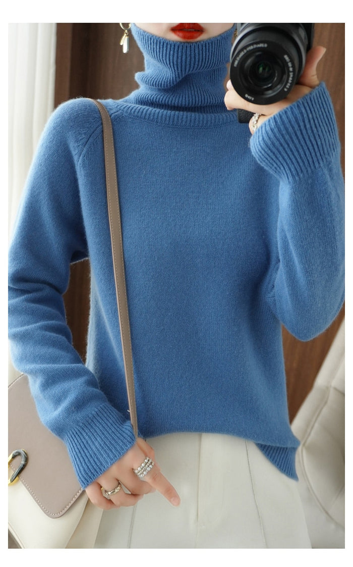 Women's Turtleneck Soft Knit Long Sleeve Sweater