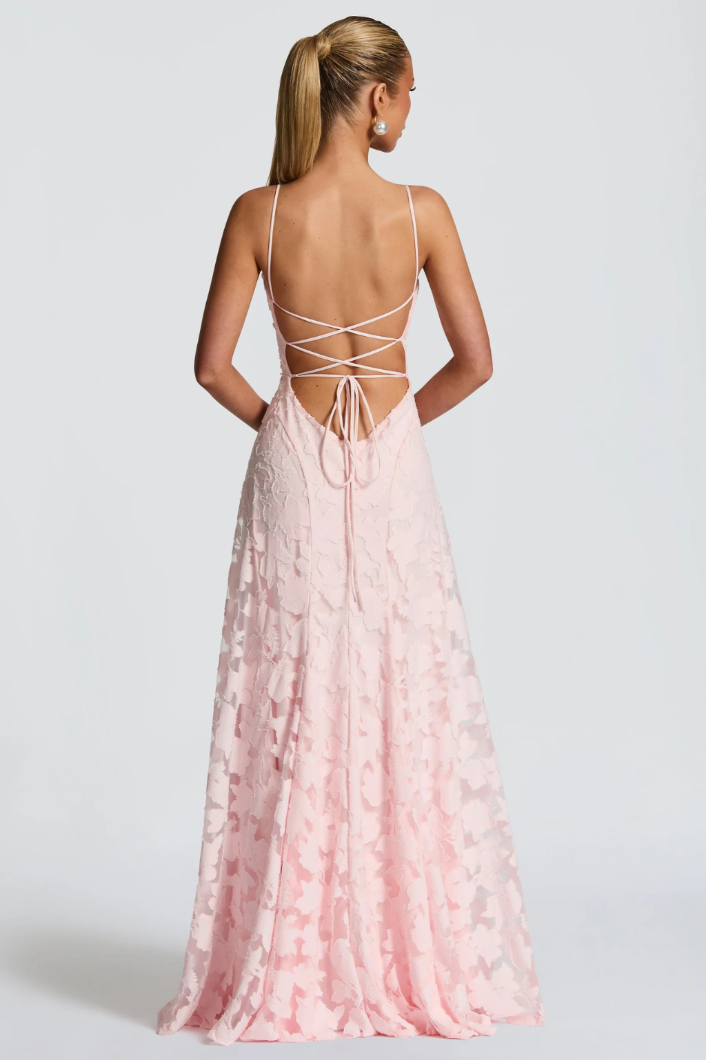 Women’s Strapless Lace Mermaid Evening Gown with Open Back