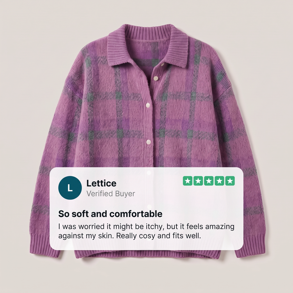 Women's Retro Cozy Checkered Knit Sweater