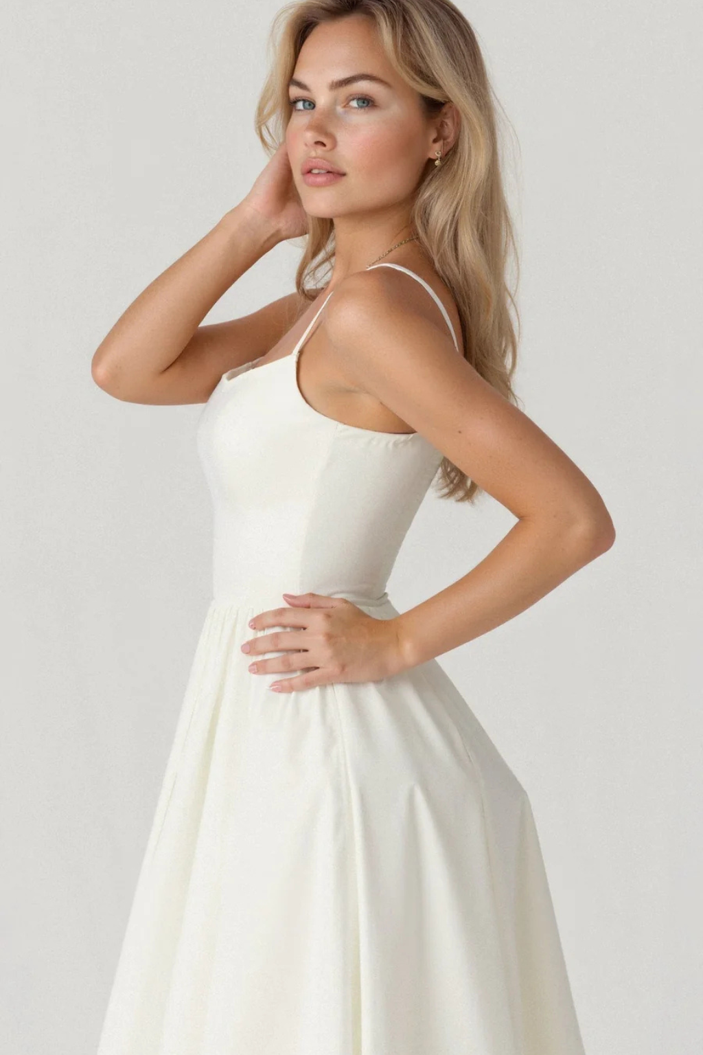 Sleeveless Midi Dress for Women with Flowy Feminine Silhouette