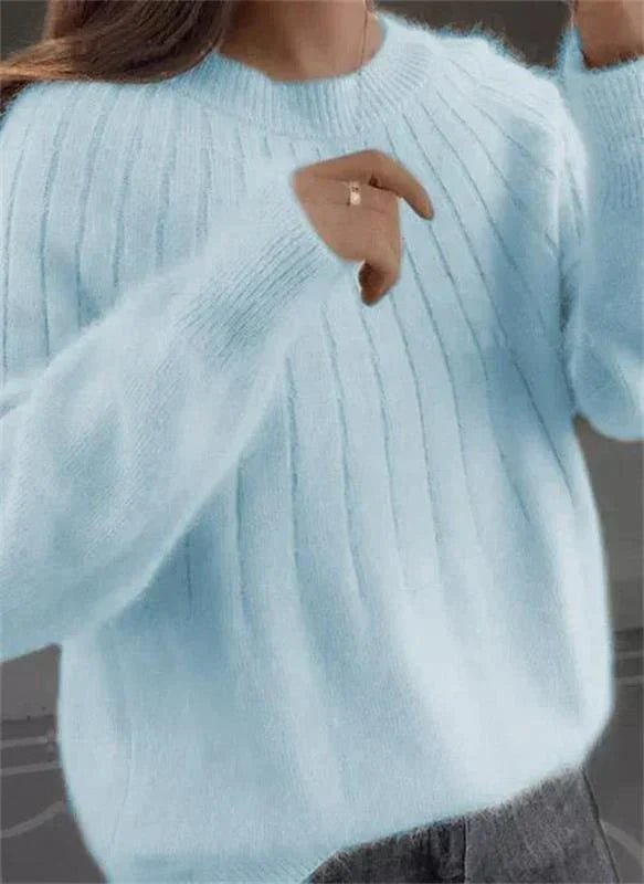 Women's Ribbed Relaxed Fit Casual Sweater