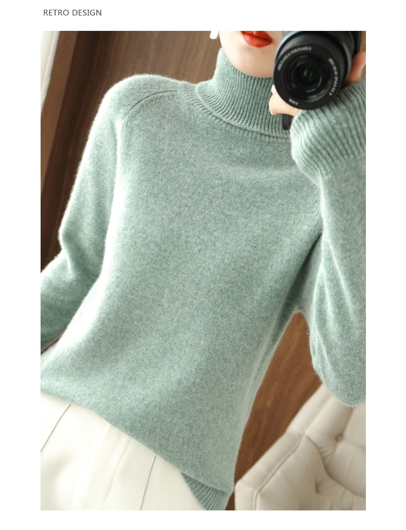 Women's Turtleneck Long Sleeve Sweater