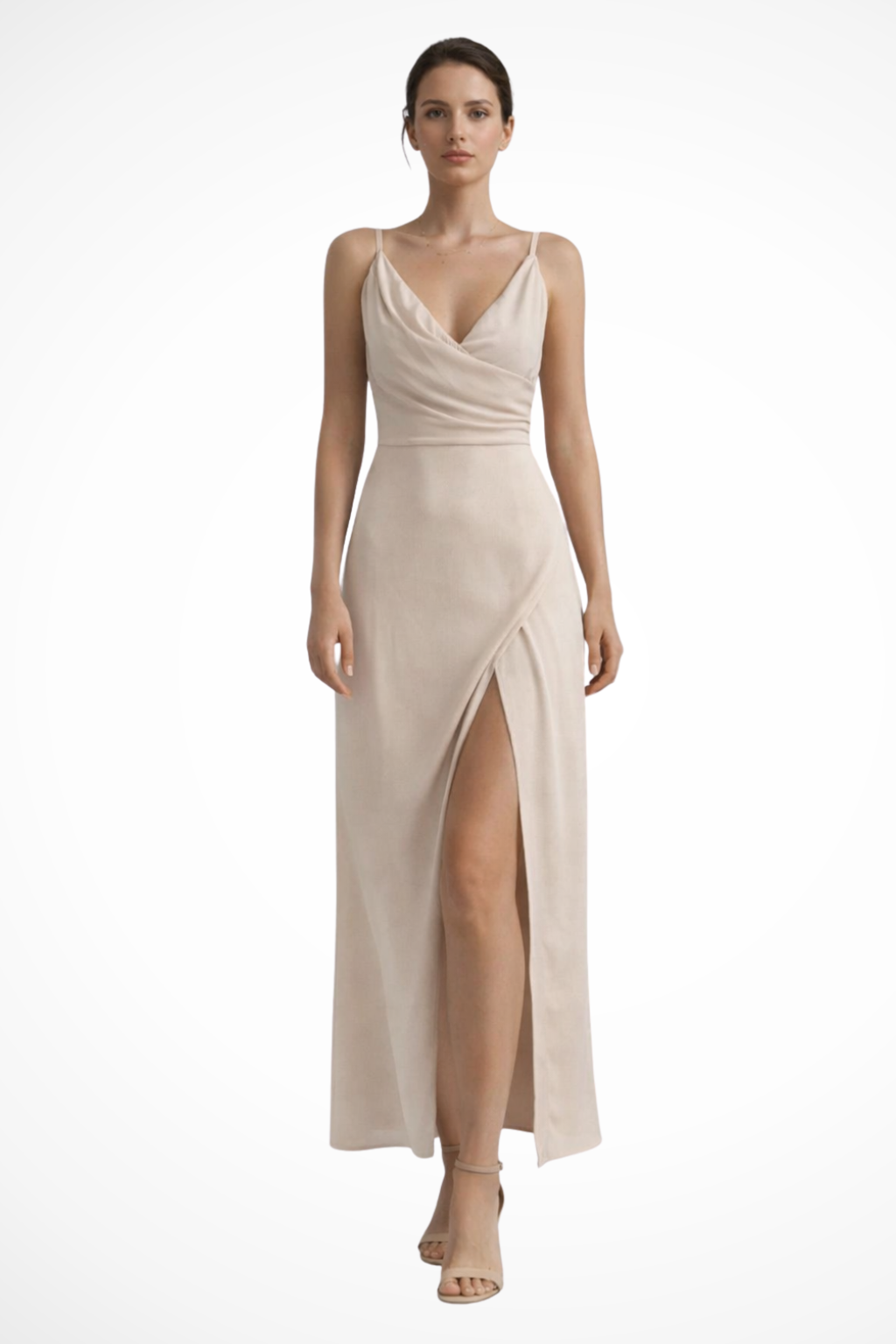 Women’s Sleeveless V-Neck Split Maxi Evening Dress