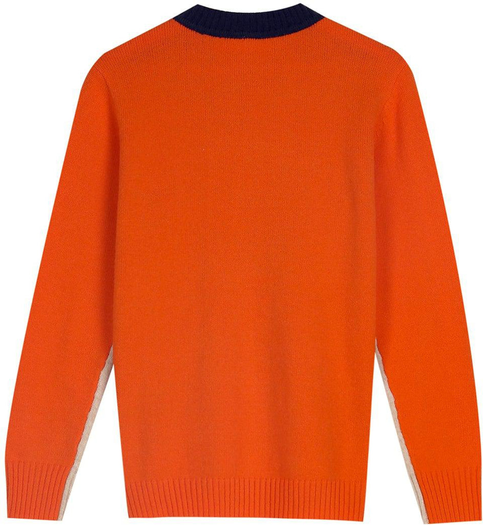 Women's Color Block Knit Sweater with Contrast Sleeves