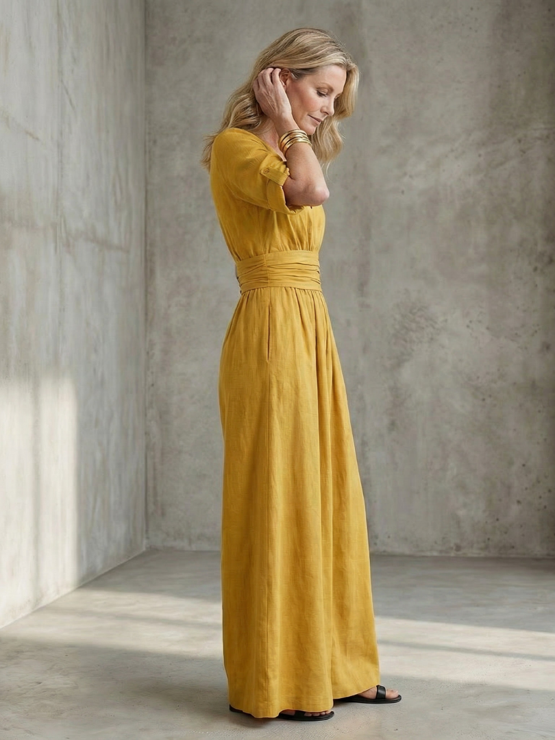 Women's Cross Front Wide Leg Jumpsuit