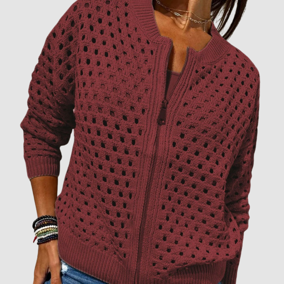 Women's Relaxed Fit Crochet Knit Cardigan